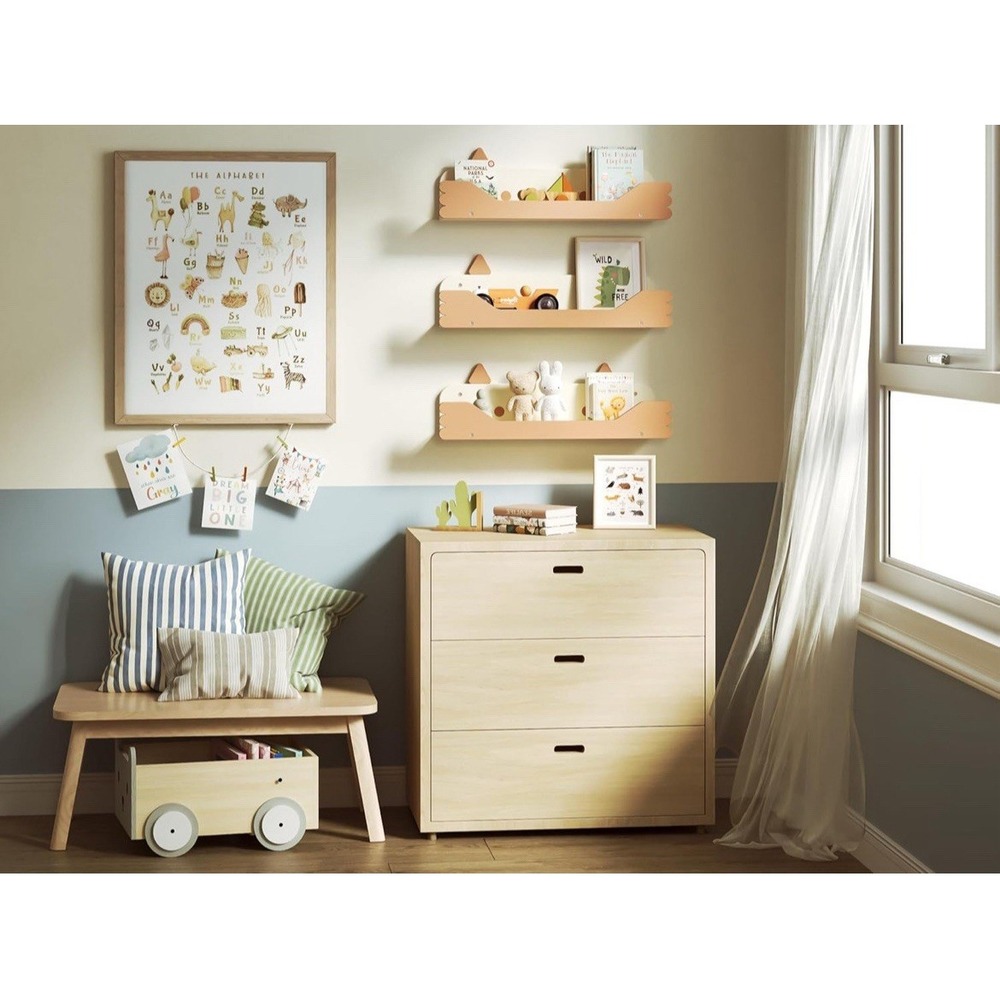 Floating‎ Nursery Shelves Cute Cat Set Of 3 16.5 inch X 5 inch Wall Organizer